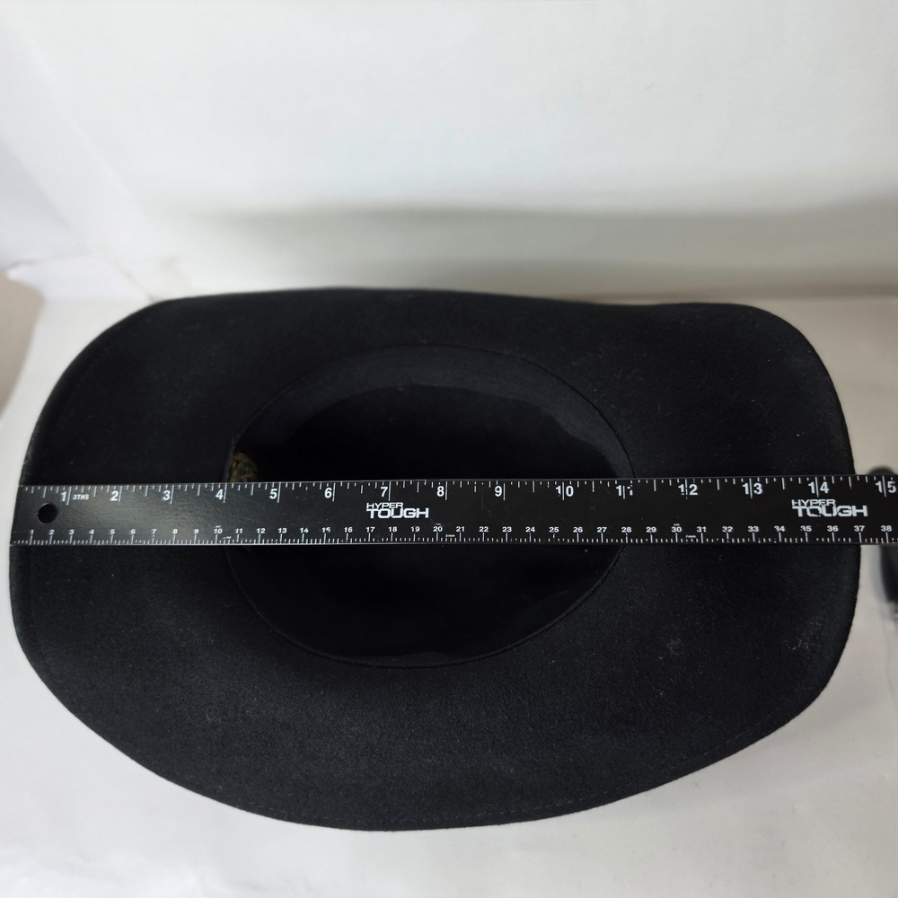 SCALA Black Wool Cowboy Hat Western Dorfman Pacific Studded Band One Size - Picture 6 of 8